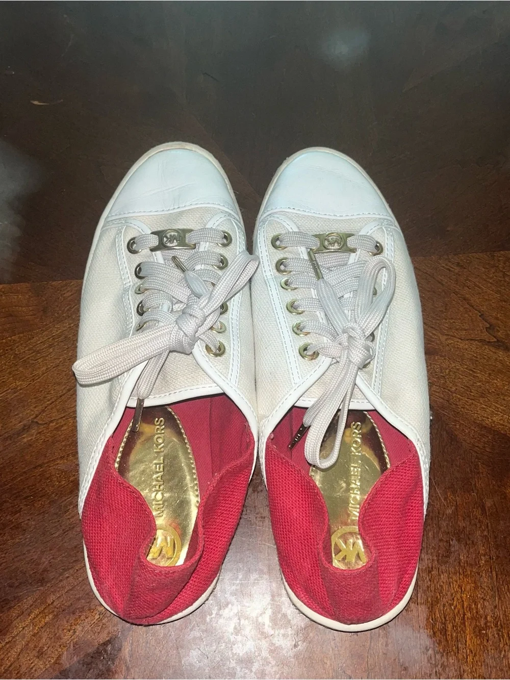 Michael Kors Shoes Womens 7.5 Kristy Casual Espadrille Sneakers Flats Red White